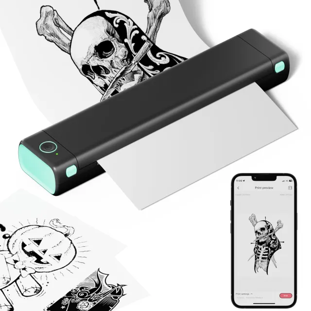 M08F: A4 pocket printer without ink, wireless, A4 paper support