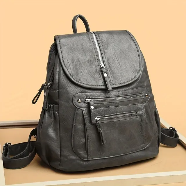 Vintage Lapel Backpack - a practical school backpack with more pockets for travel and work