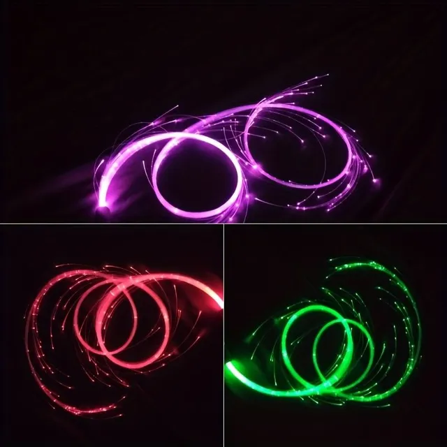 LED taneční biče - Nabíjecí pás z optických vláken, RGB světlo pro taneční barvy