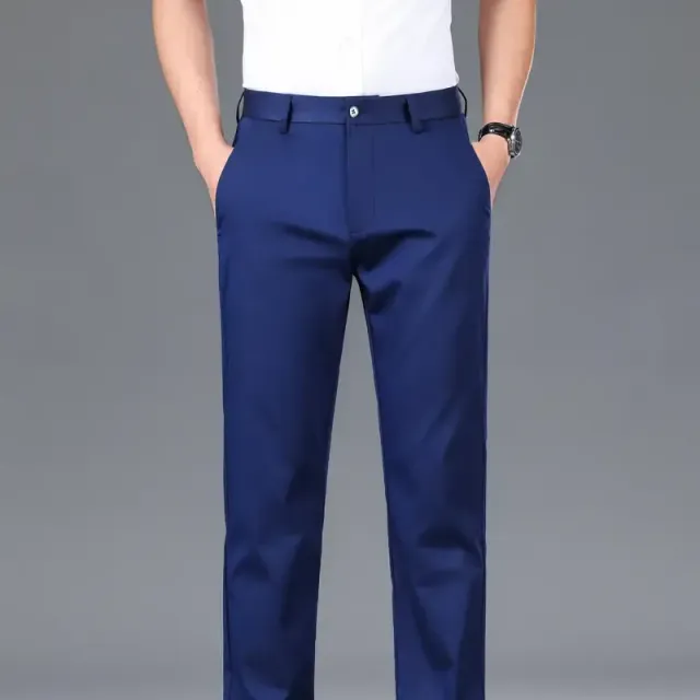 Pantalons formels pour homme avec léger stretch, unis - Classiques et confortables pour chaque occasion