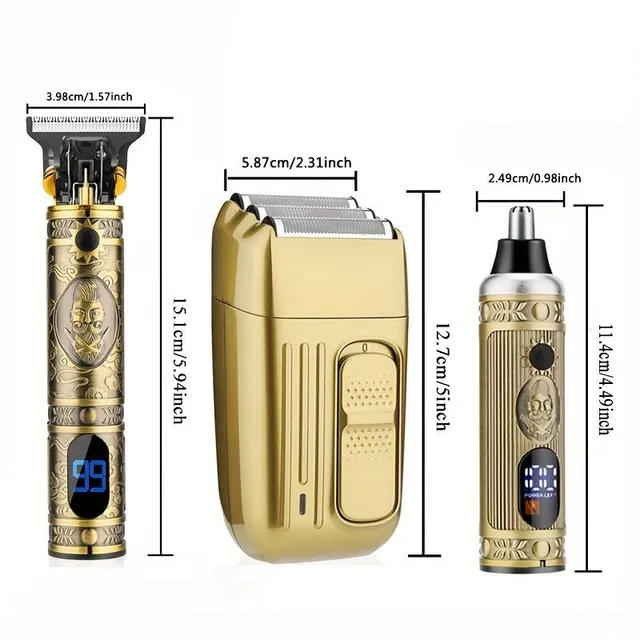 Professional men's electric razor 3v1