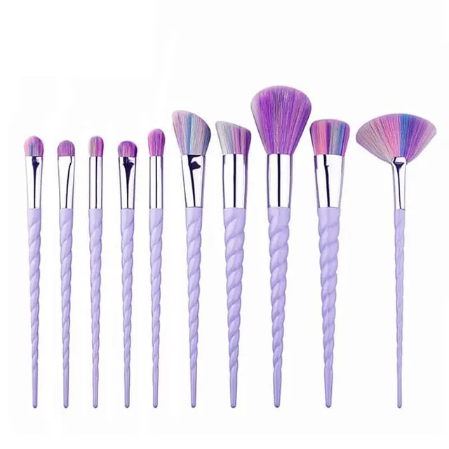 Set of brushes for makeup (10 pcs)