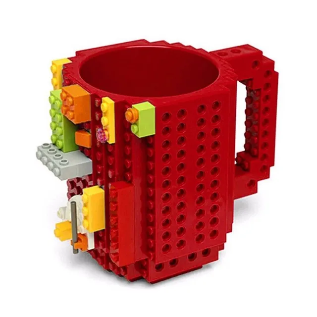 Mug for children in the shape of a building block - 4 colours