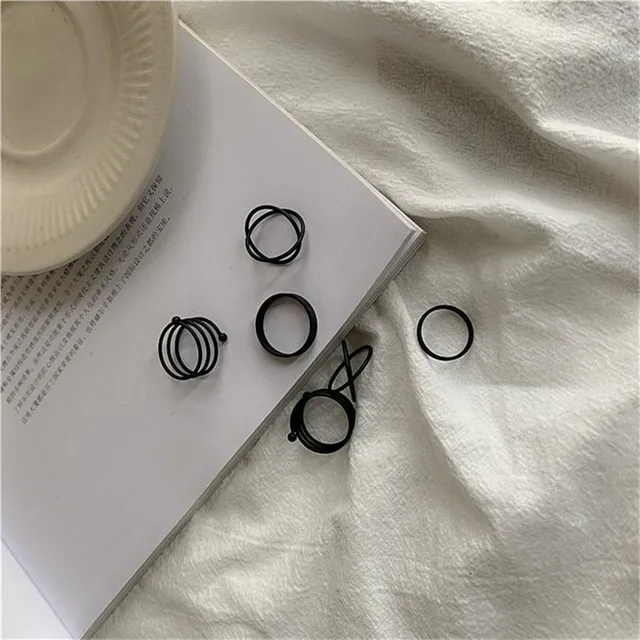 Női minimalista gyűrűk - 6 darabos készlet