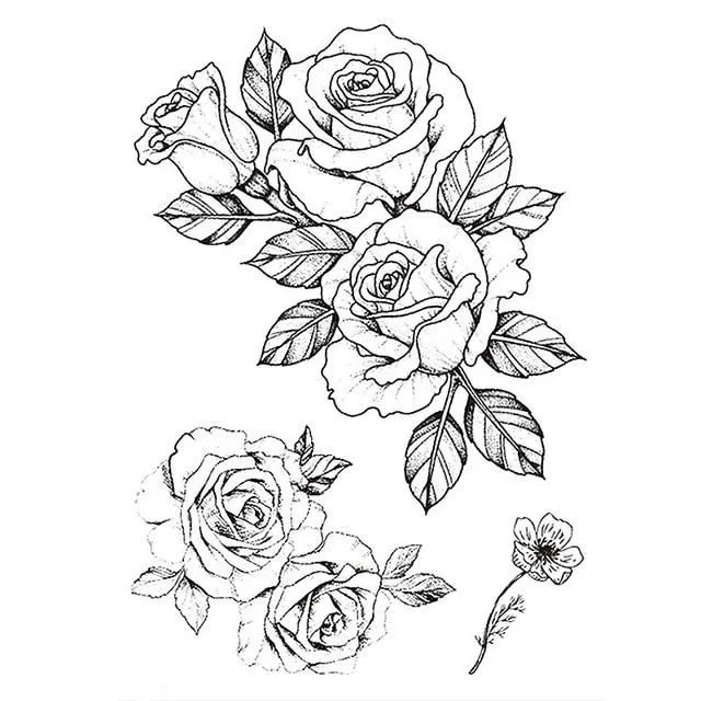 Temporary Rose Tattoo ty212