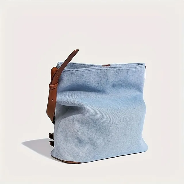 Sac à bandoulière en denim à la mode avec de nombreuses poches