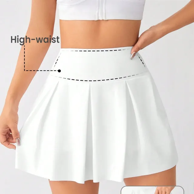 Tennis skirt with a wide ribbon in the waist and a volley line for active movement