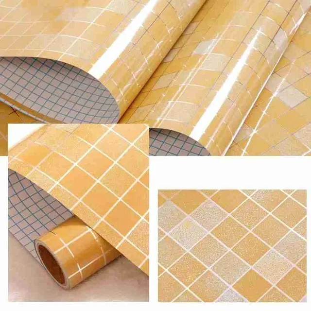 Waterproof retro checkered self-adhesive wallpaper