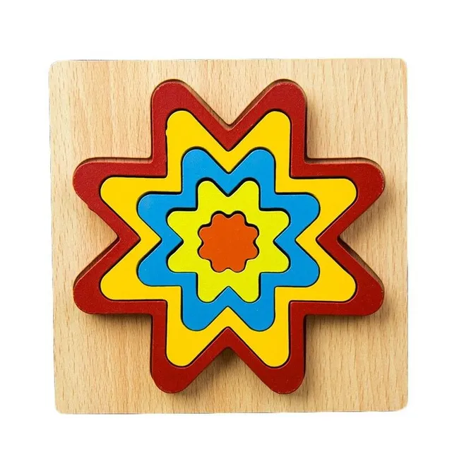 Wooden insert puzzle geometric shapes