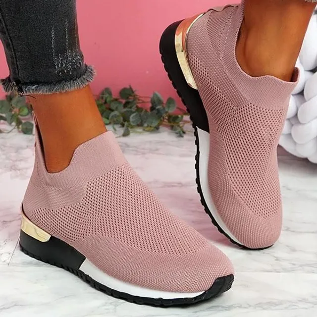 Women's trendy slip-on vulcanized sneakers Pink 37