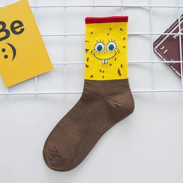 Unisex colorful socks with Spongebob printing and his friends