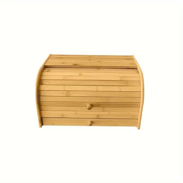 Practical bamboo breadbox: 2v1 storage space for breads and sandwiches, breathable and keeps bread fresh, stylish supplement kitchen