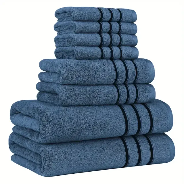 8pcs Soft Cotton Towel Set, Soft And Fluffy Towels Do Bathroom, 2 Bathroom Towels 28" X 55", 2 Towels On Hands 13" X 29" A 4 Towels On Face 13" X 13"