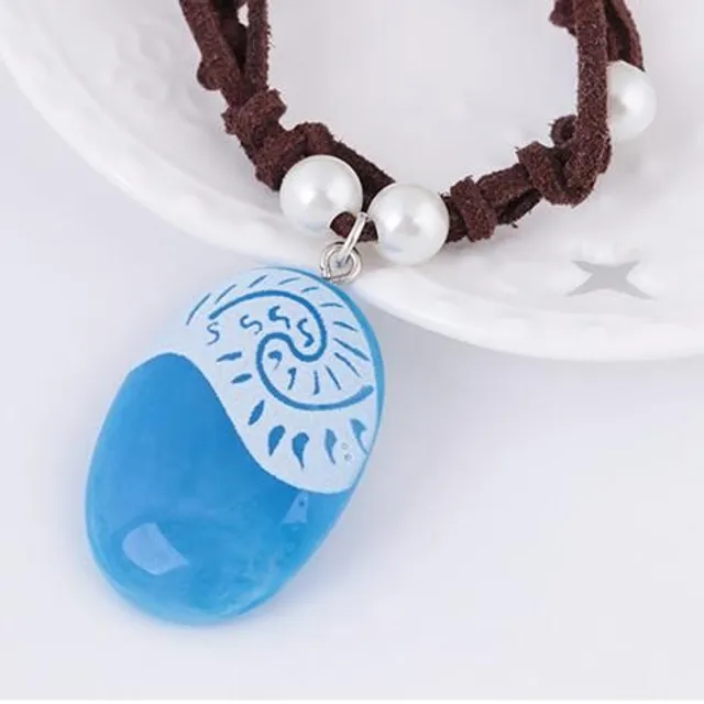 Original hand knitted Vaiana necklace - Tefiti heart
