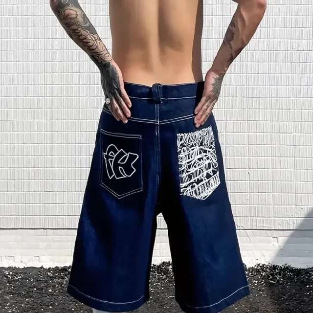 Male hip hop denim shorts - Streetwear style for freedom and well-being