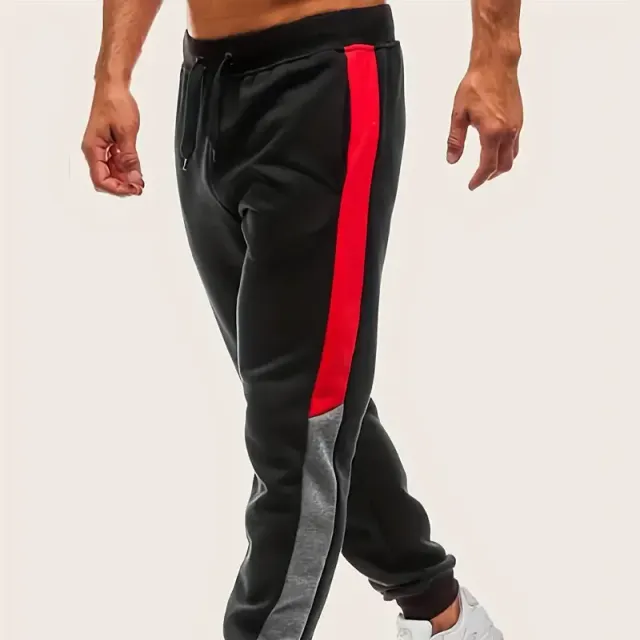 Pantalon de jogging pour homme léger à rayures avec poches latérales et cordon de serrage, Printemps/Automne