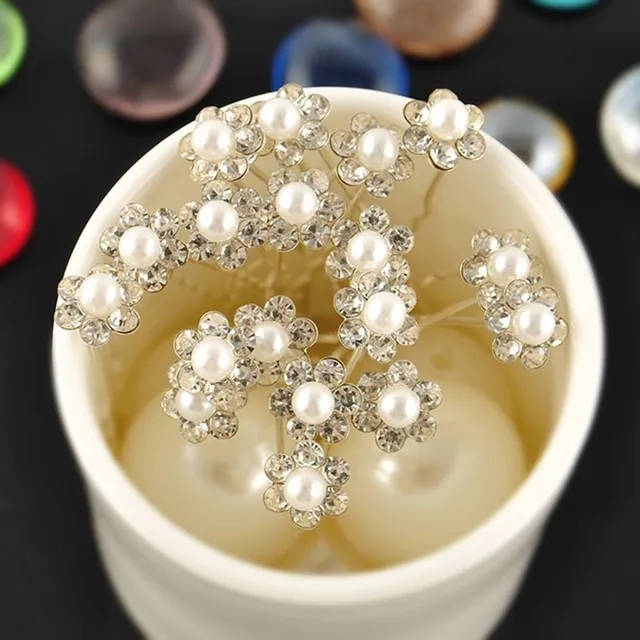 Decorative pints with stones and seed beads - 20 pcs