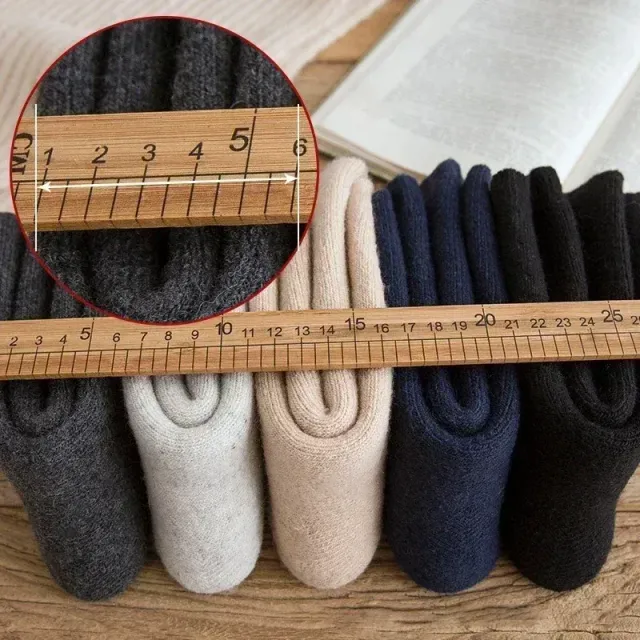 Set of 3 pairs of winter wool socks for men and women with thermal insulation from cashmere