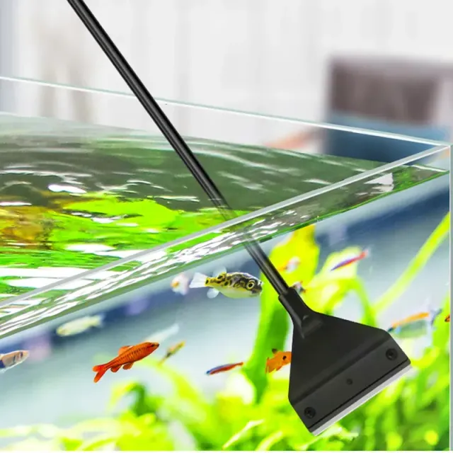Double-purpose scrub for cleaning aquariums - removes algae from glass and sand