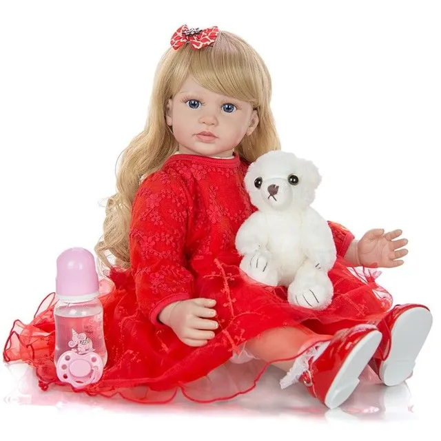 Realistic doll girl with accessories