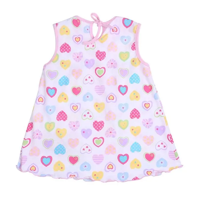Dievčenské novorodenecké letné šaty so širokými ramienkami a roztomilým vzorom