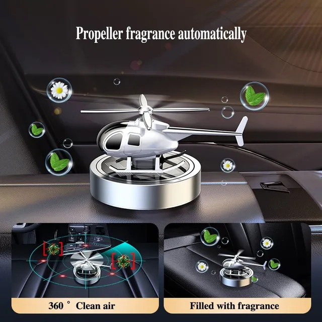 Car Air Freshener Propeller Spin Beltéri parfüm Diffúziós dekoráció Solar Helikopter alakzat