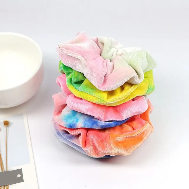 Scrunchies cu model în culori pastelate pentru femei