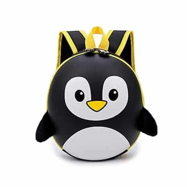 Baby backpack with a penguin theme