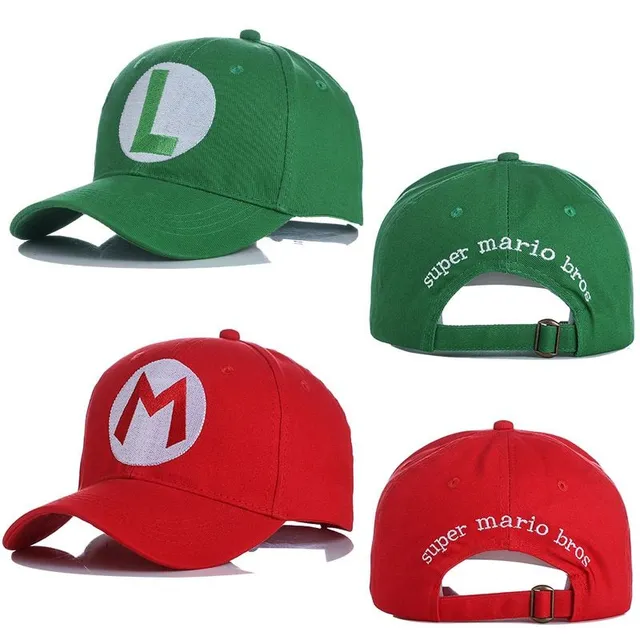 Baseballová čepice s vyšitým logem Mario nebo Luigi