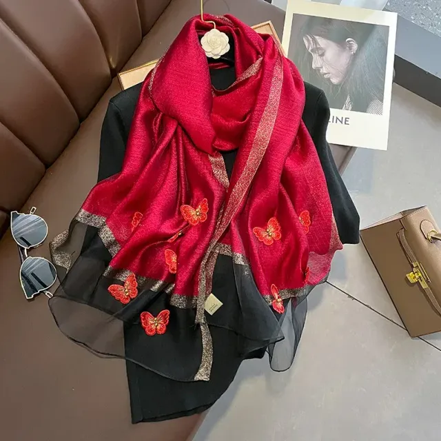 Luxury single color soft wooled silk scarf for women