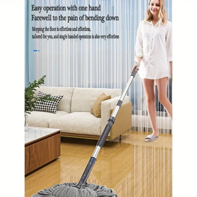 Mop without using hands with rotary pusher - Practical mop on floors for easy and quick cleaning