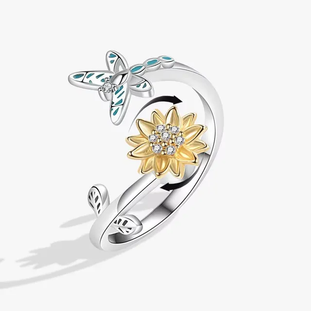 Fashion ring against stress for women with cute rotating design