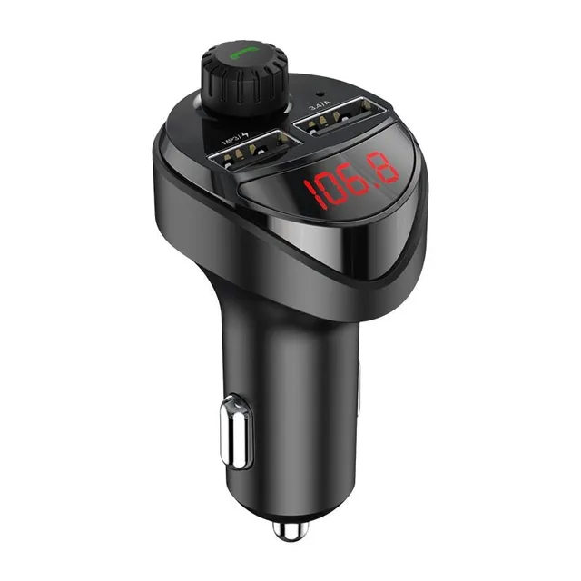 Dual USB car charger with bluetooth