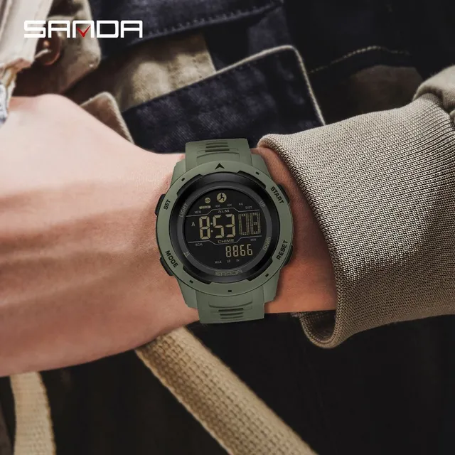 Sanda Kalorimeter: Multifunctional men's watch in military style with impact resistance