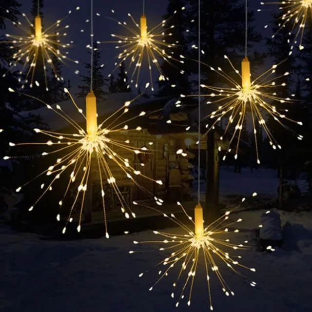 Hinged LED light in the form of a sparkler