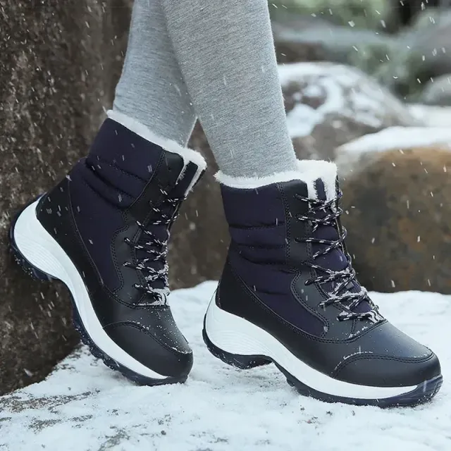 Moderné dámske nepremokavé trekkingové topánky - s umelou kožušinou pre skladovanie tepla, viac farieb