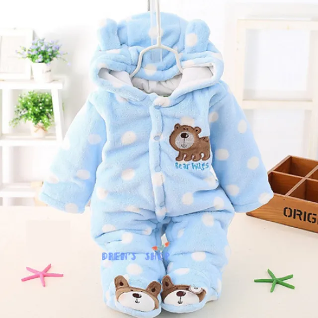 Combinaison d'hiver pour bébé avec ourson - 3 couleurs