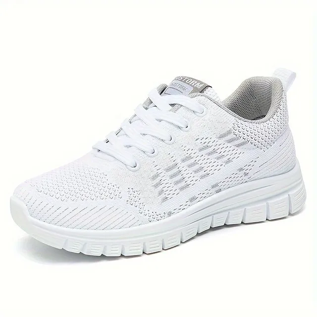 Women's colored sneakers on the platform, comfortable and breathable