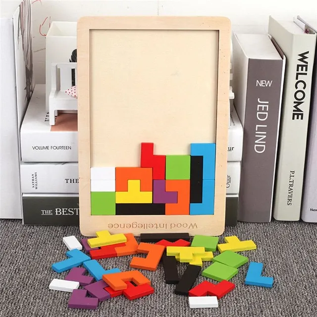 Drevené farebné 3D puzzle - škola hrou (3D Puzzle)