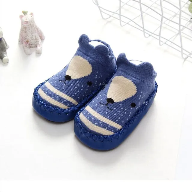 Chaussons en coton pour enfants avec semelle souple