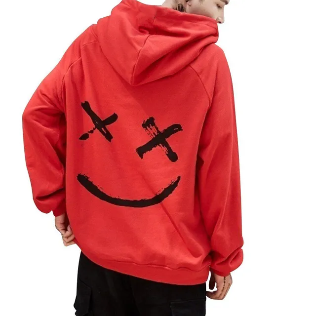 Unisex stylish hoodie Smile red 3xl