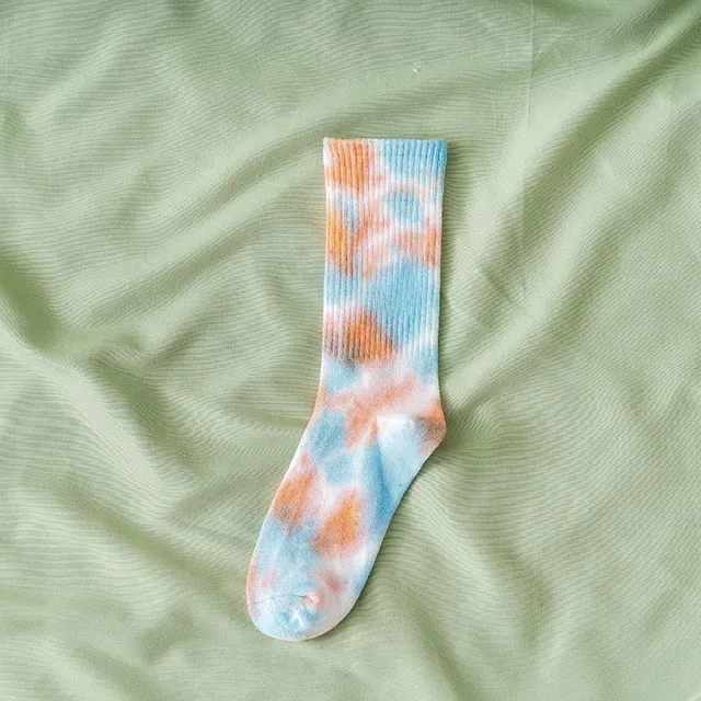 Women's High Socks with Batik motif Rainbow