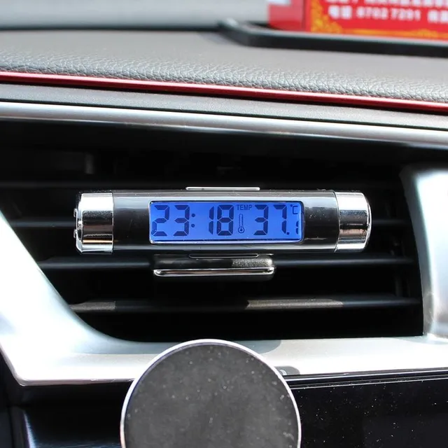 Stylové přenosné hodinky LCD do auta