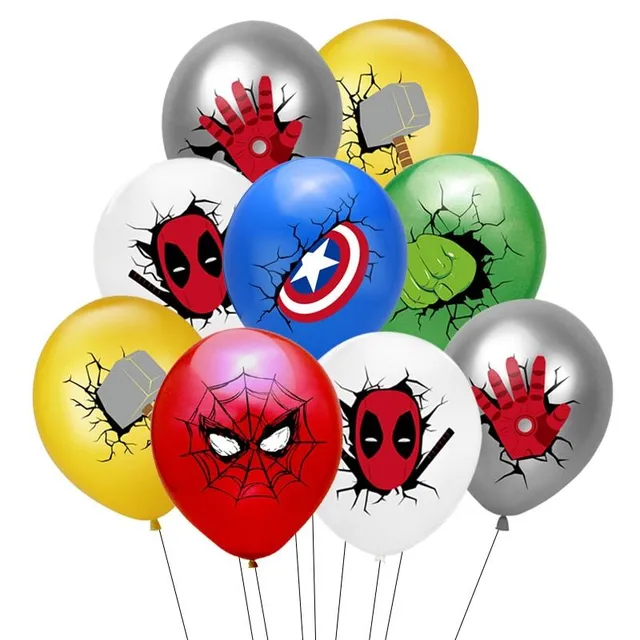 Mix 10 balonów z superbohaterami Marvela mix