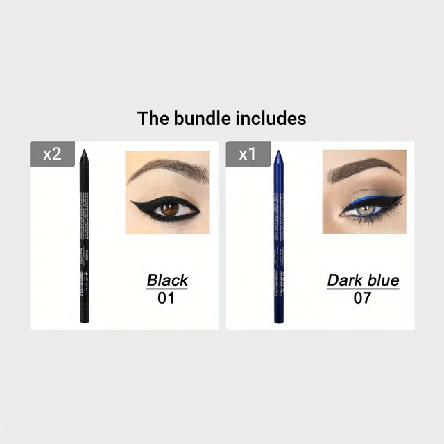 Waterproof pencil for coloured liners, shadows and lips - smudge-free