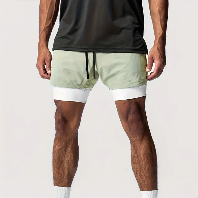 Men's sports shorts with quick drying and inside pocket - 2v1