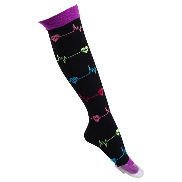 Compressed cross-country knee socks