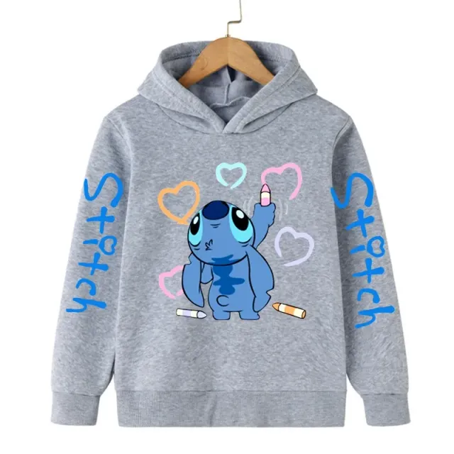 Dětská mikina s kapucí a roztomilým potiskem Stitch