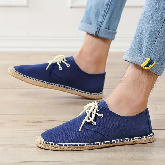 Lightweight breathable men's espadrilles with lace-up