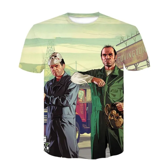 Tricouri pentru bărbați și băieți cu imprimeuri Grand Theft Auto 5